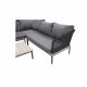 VENTURE DESIGN Andorra hjrne havesofa m. hynder - gr, natur akacietr, sort aluminium og reb