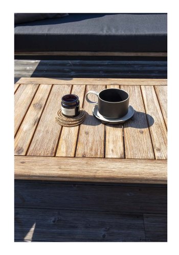 VENTURE DESIGN Andorra havest m. hynder - gr, natur akacietr, sort reb og aluminium 