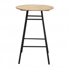 VENTURE DESIGN Mexico udendrs barstol m. fodsttte - natur akacietr og sort aluminium 