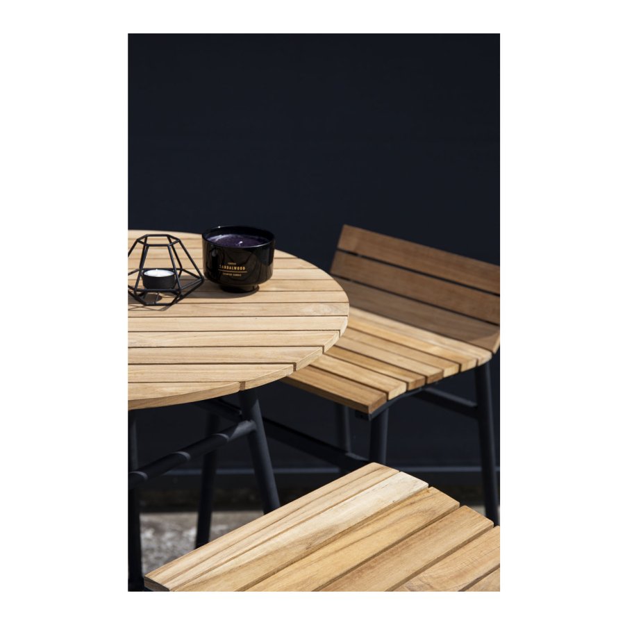 VENTURE DESIGN Mexico udendrs barstol m. rygln og fodsttte - natur akacietr og sort stl