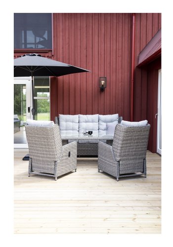 VENTURE DESIGN Leeds parasol 3m - gr aluminium og polyester 