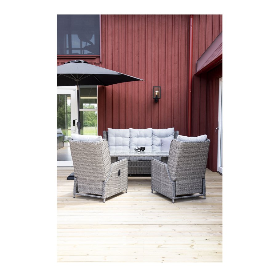 VENTURE DESIGN Leeds parasol 3m - gr aluminium og polyester 