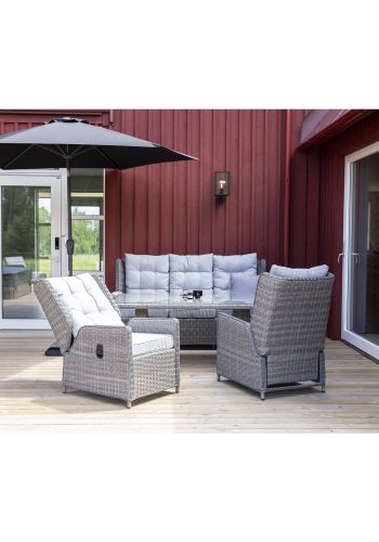 VENTURE DESIGN Leeds parasol 3m - gr aluminium og polyester 