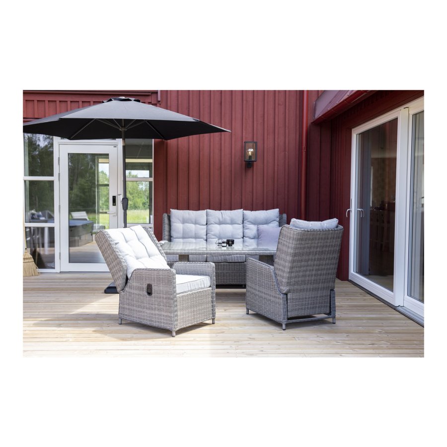 VENTURE DESIGN Leeds parasol 3m - gr aluminium og polyester 