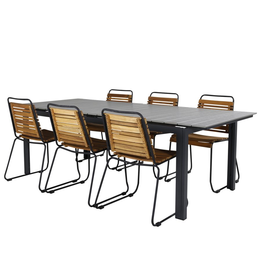 VENTURE DESIGN Bois havestol - natur akacietr og sort stl