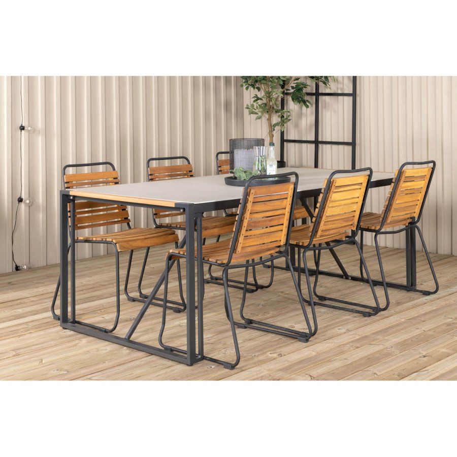 VENTURE DESIGN Bois havestol - natur akacietr og sort stl