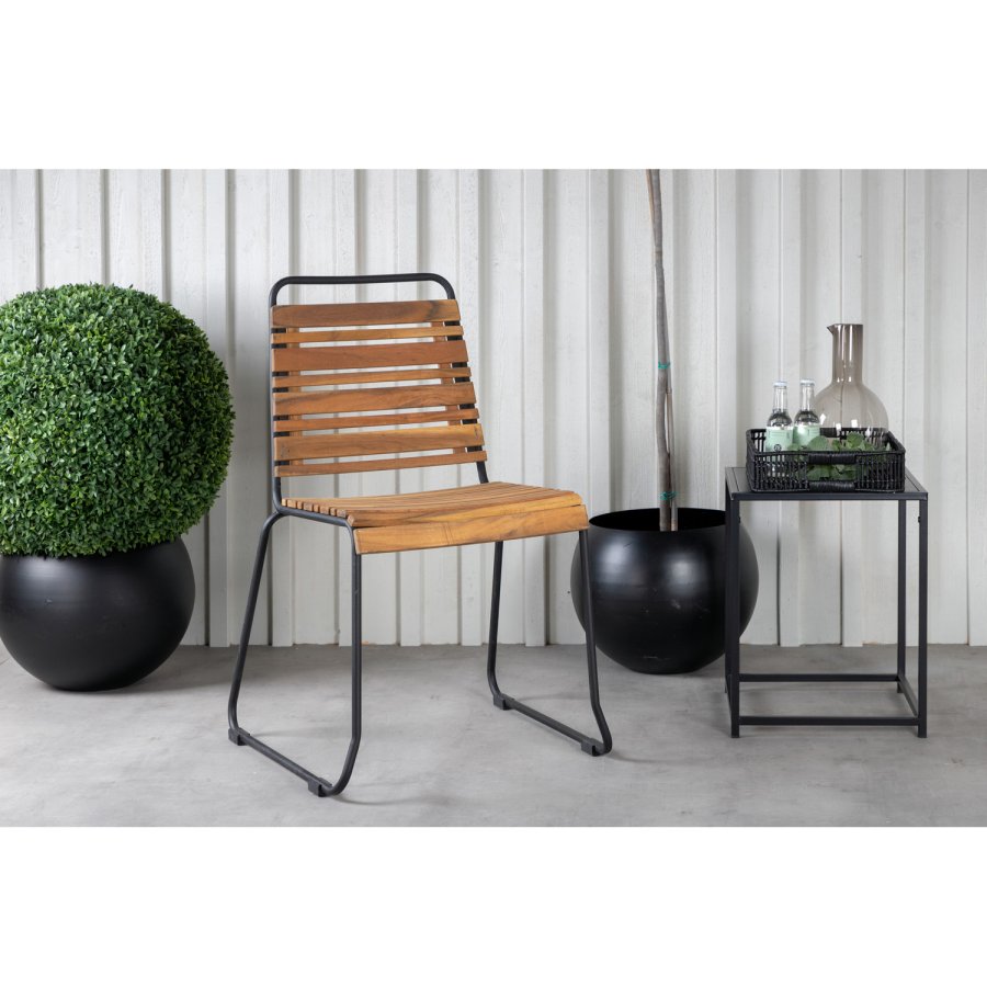 VENTURE DESIGN Bois havestol - natur akacietr og sort stl