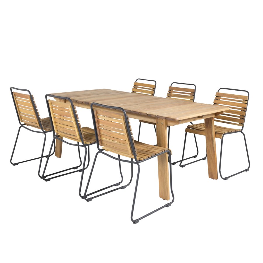 VENTURE DESIGN Bois havestol - natur akacietr og sort stl