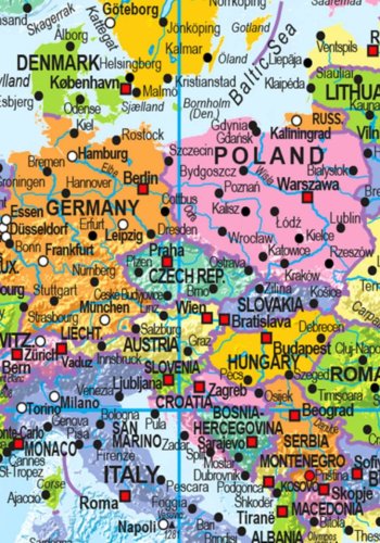 ARTGEIST Orbis Terrarum verdenskort billede - multifarvet print p kork, 2 strrelser