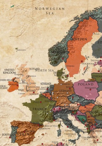 ARTGEIST Brown Elegance verdenskort billede - multifarvet print p kork, 2 strrelser