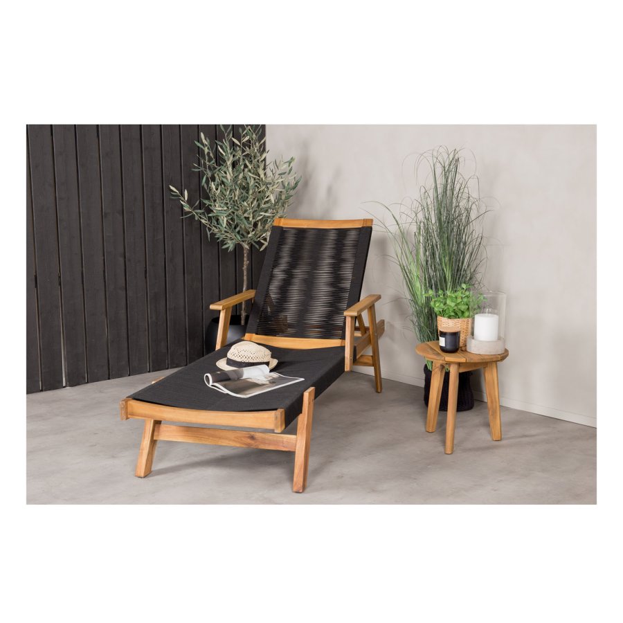 VENTURE DESIGN Little John udendrs liggestol - natur akacietr og sort reb 