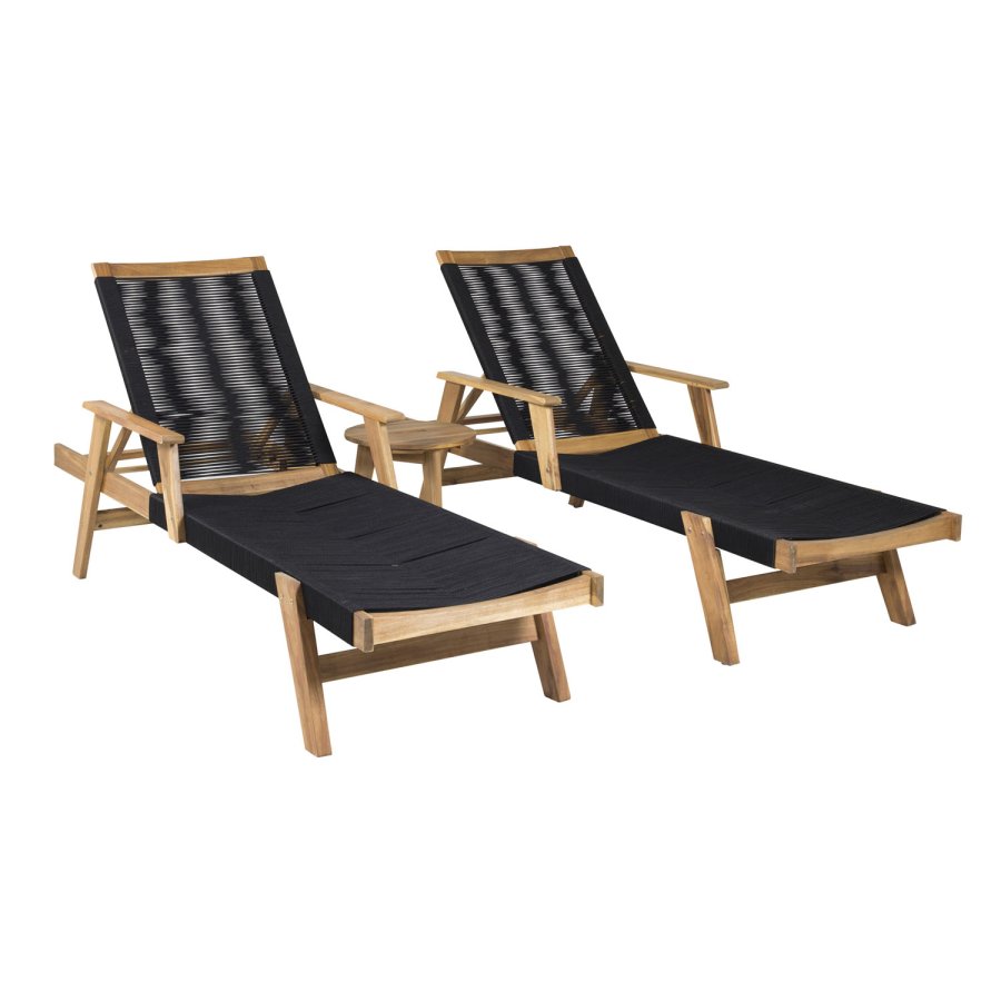 VENTURE DESIGN Little John udendrs liggestol - natur akacietr og sort reb 