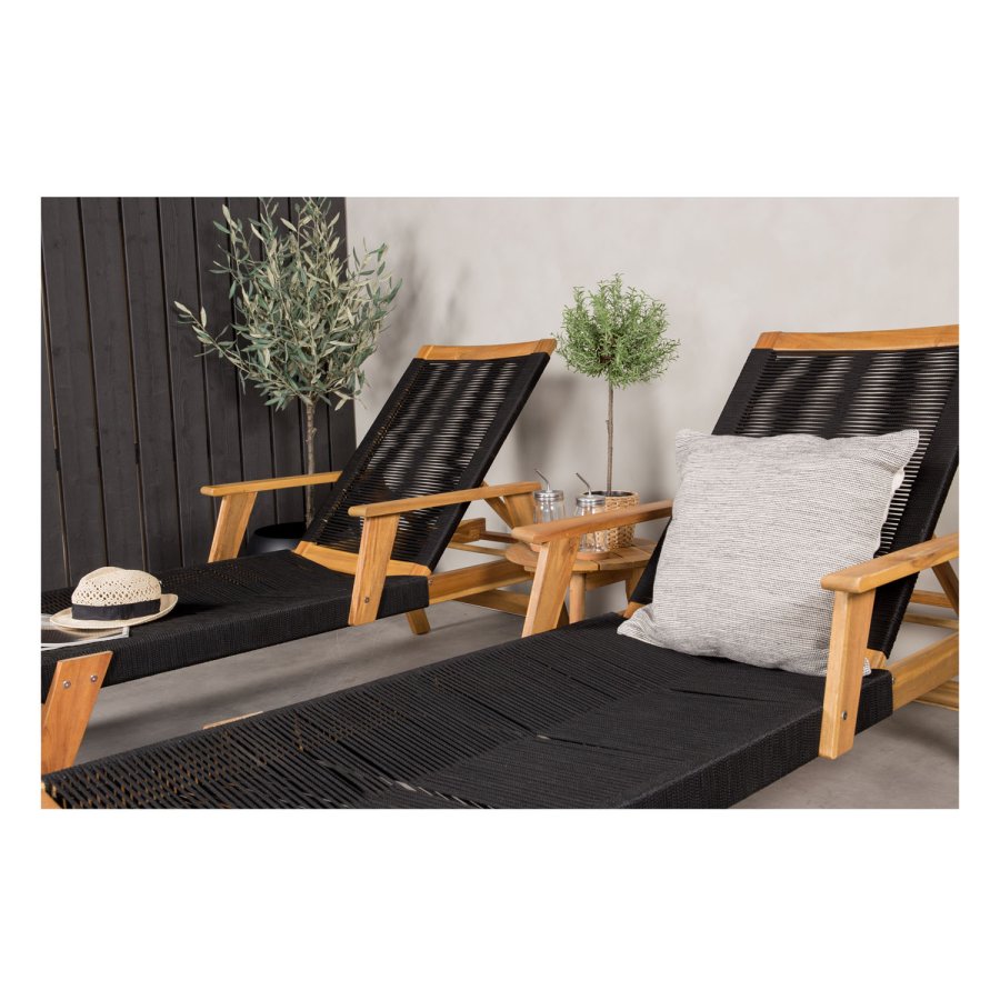 VENTURE DESIGN Little John udendrs liggestol - natur akacietr og sort reb 