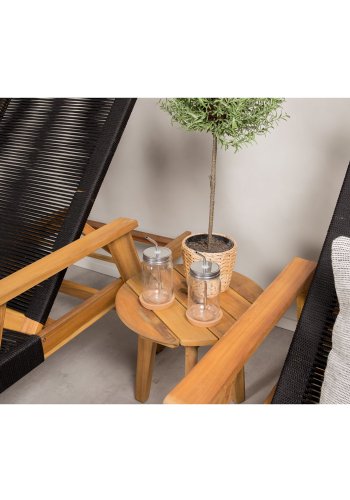 VENTURE DESIGN Little John udendrs liggestol - natur akacietr og sort reb 