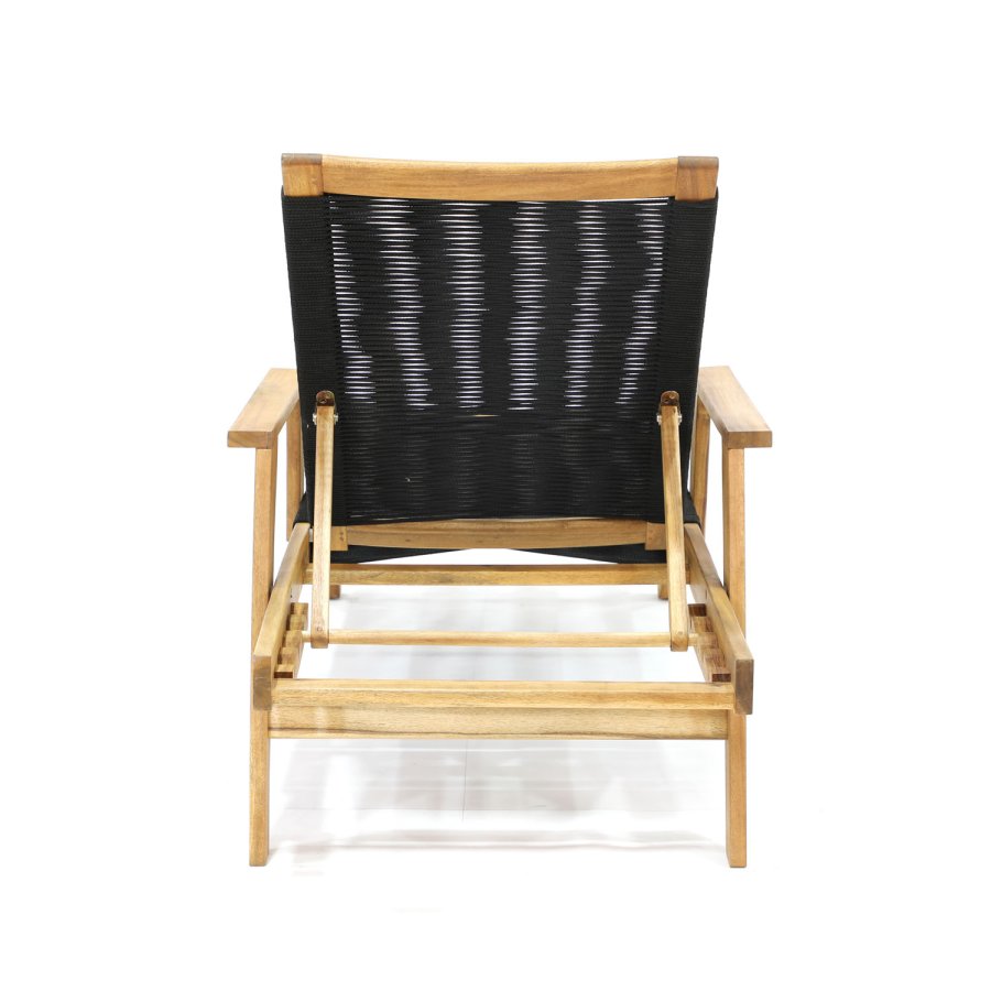 VENTURE DESIGN Little John udendrs liggestol - natur akacietr og sort reb 