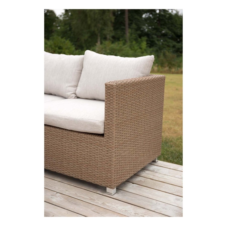 VENTURE DESIGN Vamos modul sofa havest 3+2+1 m. hynder - sand, natur rattan og aluminium 
