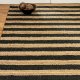 TEPPI 00021A gulvtppe m. striber, rektangulr - beige og sort jute (200x290)