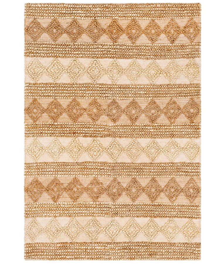 TEPPI 00025A gulvtppe m. mnster, rektangulr - beige jute (120x180)