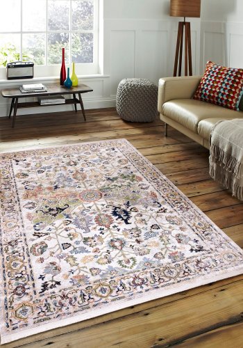 TEPPI 1137 Hall gulvtppe m. mnster, rektangulr - multifarvet fljl stof (80x400)