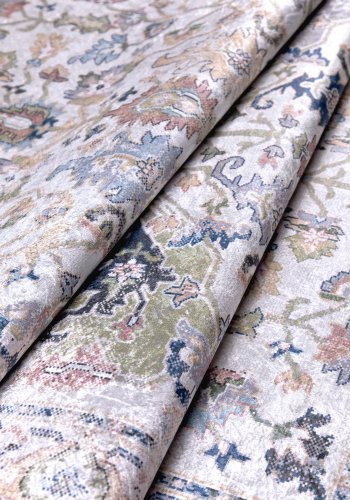 TEPPI 1137 Hall gulvtppe m. mnster, rektangulr - multifarvet fljl stof (80x400)