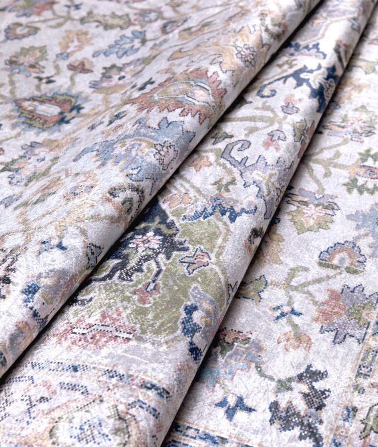 TEPPI 1137 gulvtppe m. mnster, rektangulr - multifarvet fljl stof (160x230)