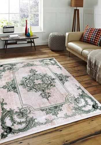 TEPPI 1037 gulvtppe m. mnster, rektangulr - multifarvet fljl stof (120x180)