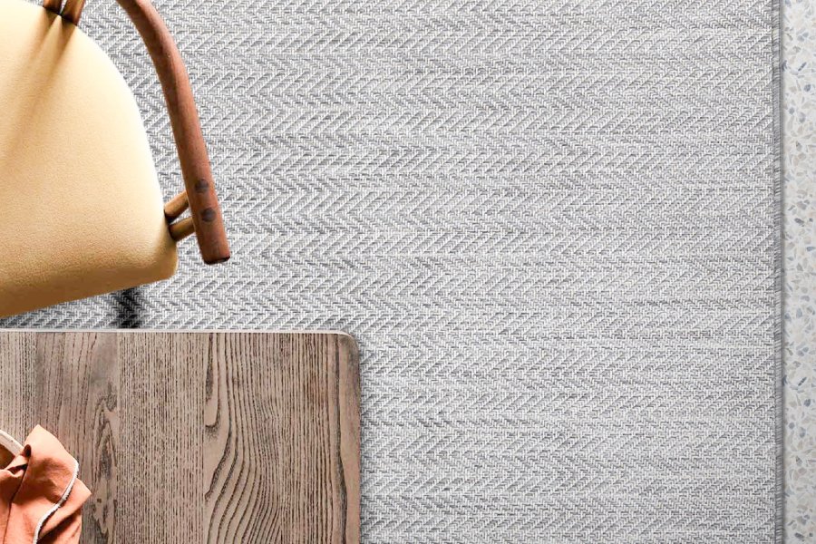 TEPPI 20522A gulvtppe, rektangulr - gr-hvid sisal (160x230)