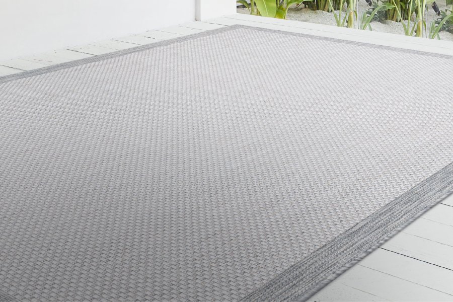 NORDVÄRK 23745A Fresco udendrs gulvtppe, rektangulr - antracit og hvid sisal (160x230)