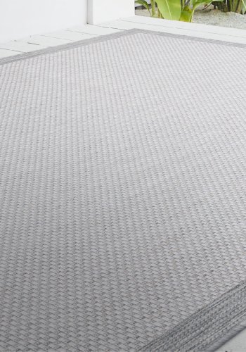 NORDVÄRK 23745A Fresco udendrs gulvtppe, rektangulr - antracit og hvid sisal (120x180)