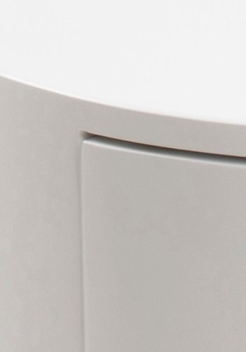 ACT NORDIC Polo natbord, m. 1 skuffe, rund - hvid MDF og sort stl (40)