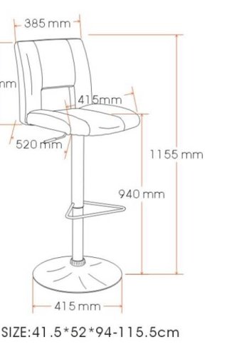 ACT NORDIC Sylvia barstol - hvid lder PU, m. metal stel, m. fodsttte