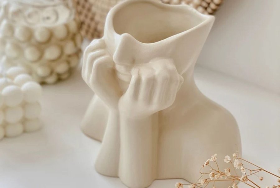 NORDVÄRK Iskandinav Layd vase - creme keramik