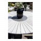 VENTURE DESIGN rund Rives havebord m. stenplade - antik hvid akacietr (150) 