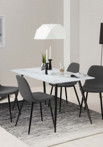 ACT NORDIC Wilma spisebordsstol - antracitgr stof m. metalben