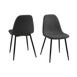 ACT NORDIC Wilma spisebordsstol - antracitgr stof m. metalben