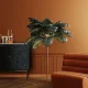 KARE DESIGN Feather Palm gulvlampe - grn strudsefjer og messing stl