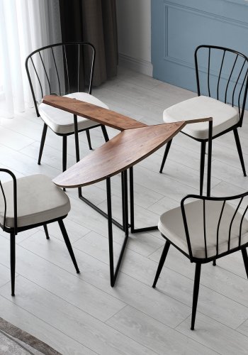 NORDVÄRK Yaprak spisebord, rund, foldbar - natur melamin og metal (100)