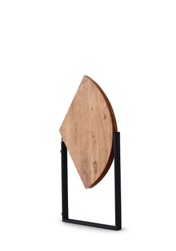 NORDVÄRK Yaprak spisebord, rund, foldbar - natur melamin og metal (100)