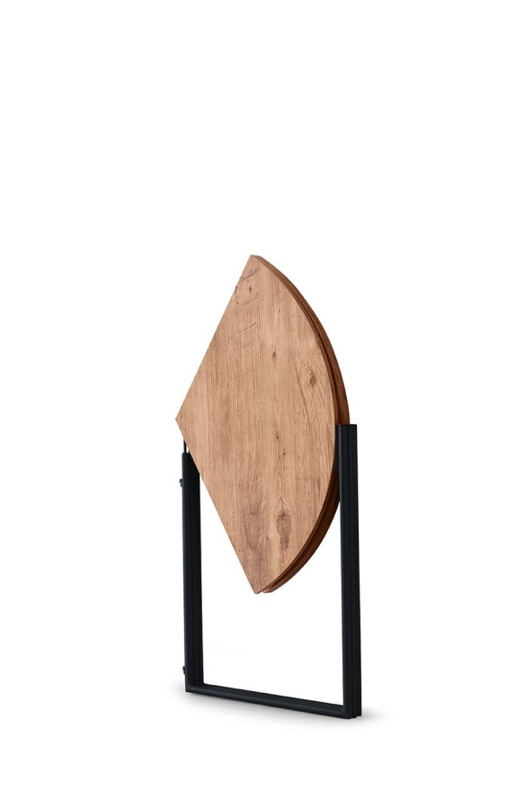 NORDVÄRK Yaprak spisebord, rund, foldbar - natur melamin og metal (100)