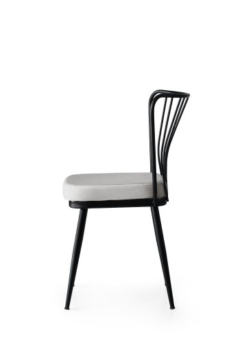 NORDVÄRK spisebordsstol - fljl og sort metal (st med 4)