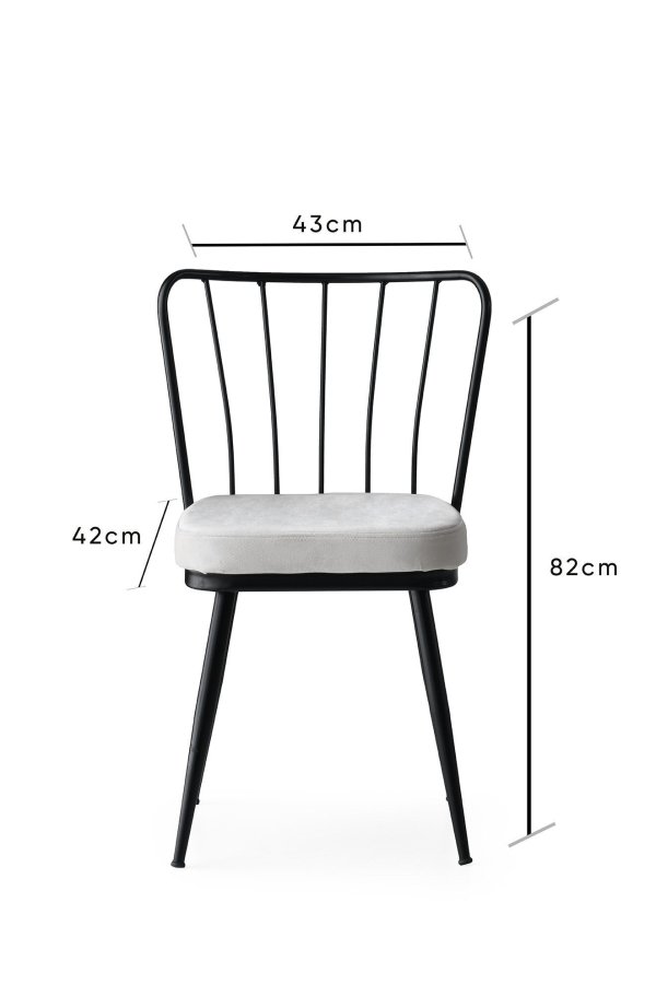 NORDVÄRK spisebordsstol - fljl og sort metal (st med 4)