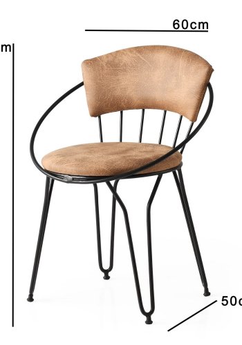 NORDVÄRK Istanbul spisebordsstol, m. armln - beige fljl og sort metal (st med 2)