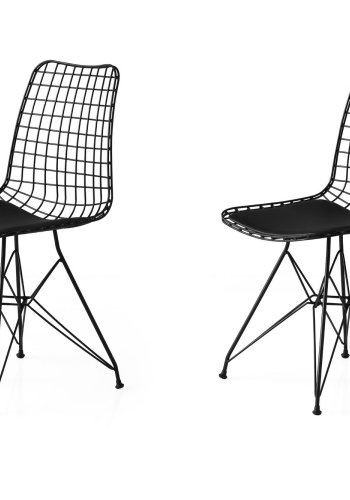 NORDVÄRK Tivoli spisebordsstol - sort lder og sort metal (st med 2)