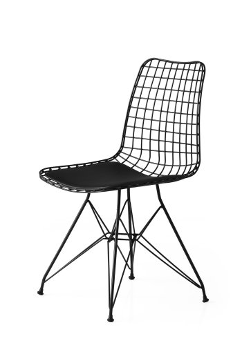 NORDVÄRK Tivoli spisebordsstol - sort lder og sort metal (st med 2)