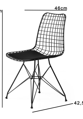 NORDVÄRK Tivoli spisebordsstol - sort lder og sort metal (st med 2)