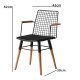 NORDVÄRK Trend spisebordsstol, m. armln - sort lder og valnd/sort metal (st med 2)