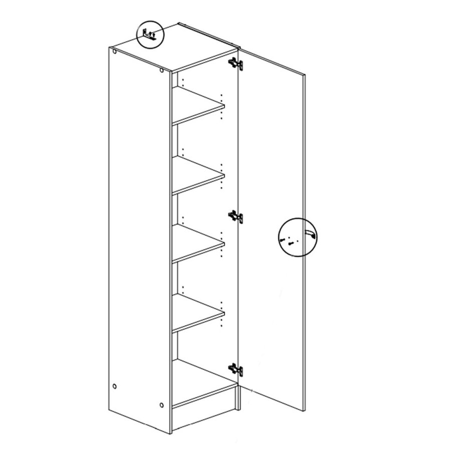 TVILUM Casa skab - hvid tr, 1 lge-UDGET