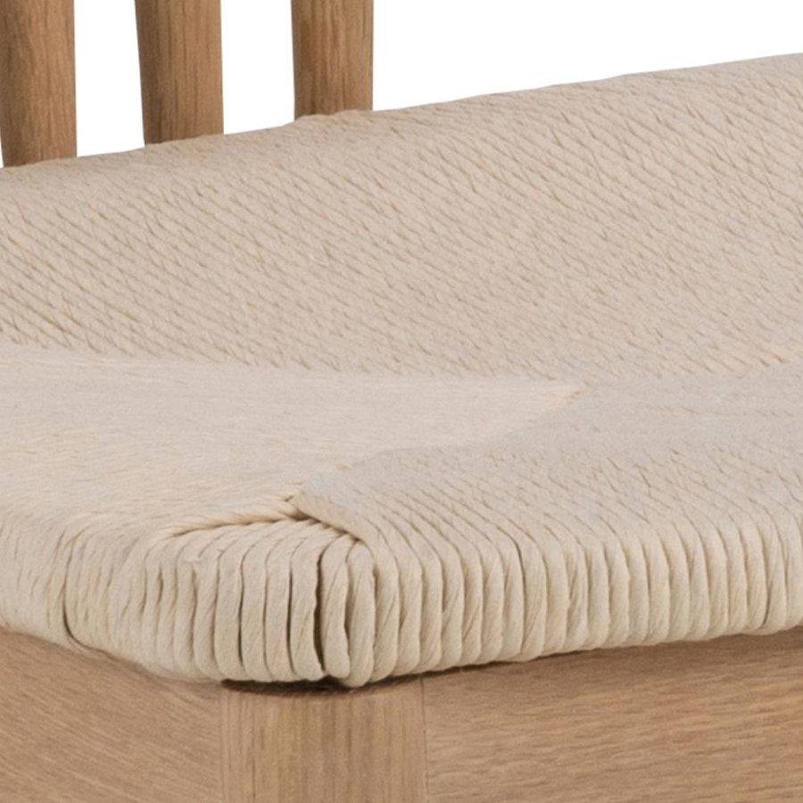 ACT NORDIC York spisebordsstol, m. armln - flettet papir reb og hvidolieret eg