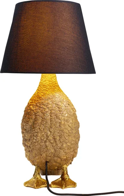 KARE DESIGN Animal Duck bordlampe - sort bomuld og guld polyresin