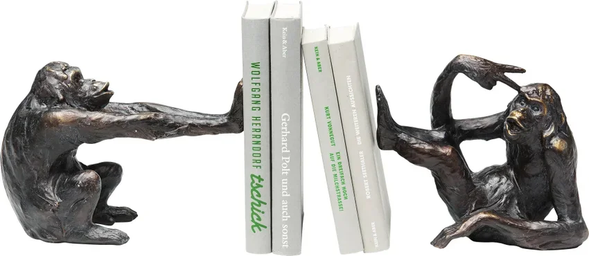 KARE DESIGN Monkey bogsttte - sort polyresin (st med 2)